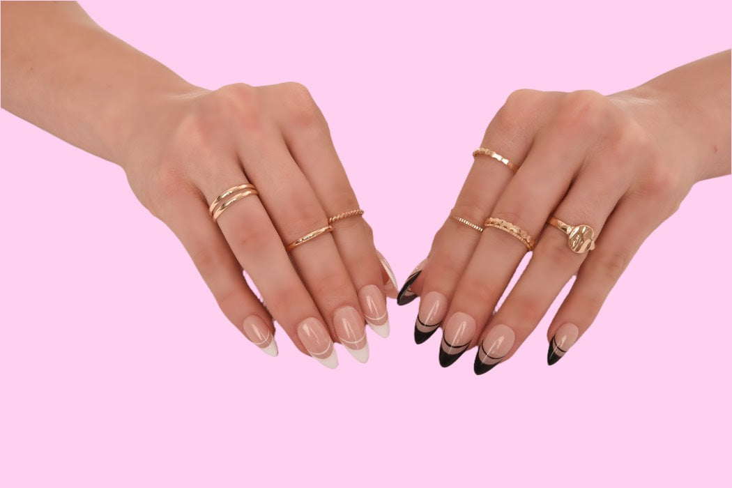 Pressed By Renee, High Quality Press On Nails, 2 Tone